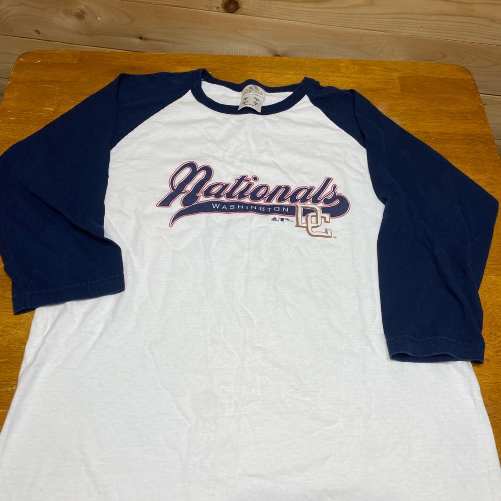 Washington Nationals Long Sleeve T-Shirt Size Medium Adidas Made In USA